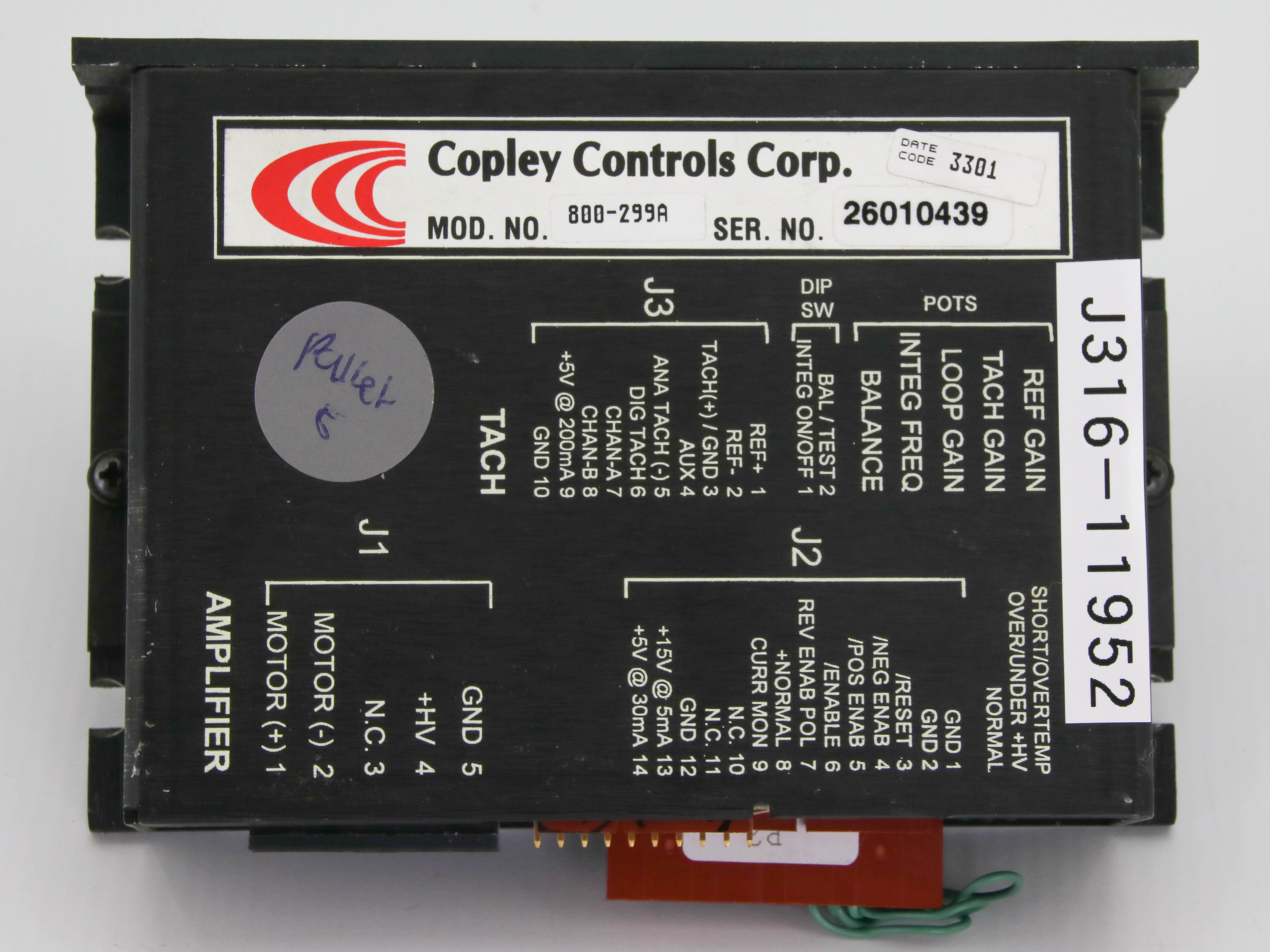 その他 G 11952 COPLEY CONTROLS SERVO MOTOR DRIVE AMPLIFIER 800-299A | eBay